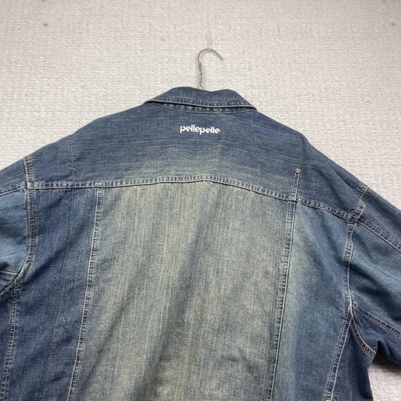VTG PELLE PELLE Marc Buchanan Denim Jean Jacket Men XL Y2K Distressed 1978 - Picture 14 of 15